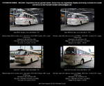 Ikarus 66.62 Linienbus in Creme mit rotem Streifen, Kennzeichen HRO IK 66 H - Bus der Rostocker Straßenbahn AG, Baujahr 1971, Herstellerland Ungarn - fotografiert am 06.04.2014 zum Treffen  100