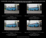 Ikarus 55 Reisebus, blau, Kennzeichen HZ-OF 50 H, Harz-Reisen, Fuhrunternehmen Gerloff Schwanebeck, Hersteller: Ikarus-Werke Ungarn - fotografiert am 06.04.2014 zum Treffen  100 Jahre Busse der DVB 