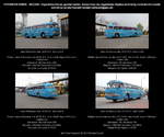 Ikarus 55 Reisebus, blau, Kennzeichen HZ-OF 50 H, Harz-Reisen, Fuhrunternehmen Gerloff Schwanebeck, Hersteller: Ikarus-Werke Ungarn - fotografiert am 06.04.2014 zum Treffen  100 Jahre Busse der DVB 