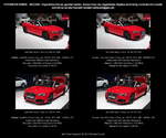 Audi RS5 Cabrio 2 Türen, rot, Leistung 450 PS, 2014, BRD, Deutschland - fotografiert am 30.05.2014 zur Automobil International AMI in den Messehallen Leipzig, Leipziger Messe 2014 - Sedcard, comp