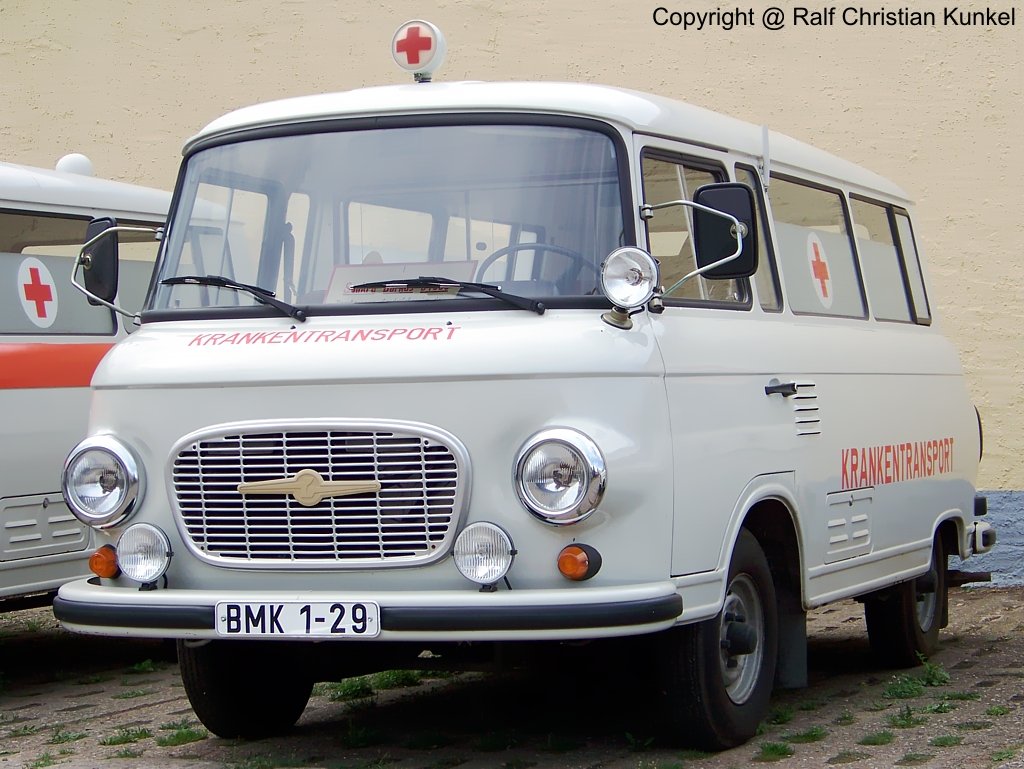 Barkas B 1000 KTW - Krankentransportwagen, Deutsches Rotes Kreuz der DDR - fotografiert am 25.07.2009 zum Museumfest am Blaulichtmuseum in Beuster - Copyright @ Ralf Christian Kunkel 