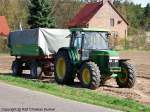 John Deere 6310 - Traktor, Schlepper - fotografiert am 09.01.2011 im Land Brandenburg - Copyright @ Ralf Christian Kunkel  