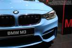 BMW M3 Limousine - Baureihe F80 - Leistung: 431 PS, Limousine mit vier Türen in Yas Marina Blau metallic, BRD, Deutschland - fotografiert am 30.05.2014 zur Automobil International (AMI 2014) in