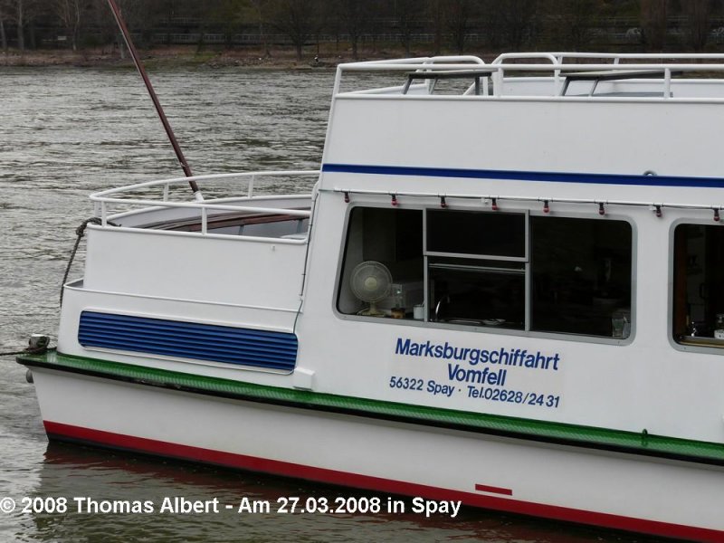 Weitere Fotos:  MARKSBURG  (1967) - Heckansicht seitlich mit Aufschrift des Eigners